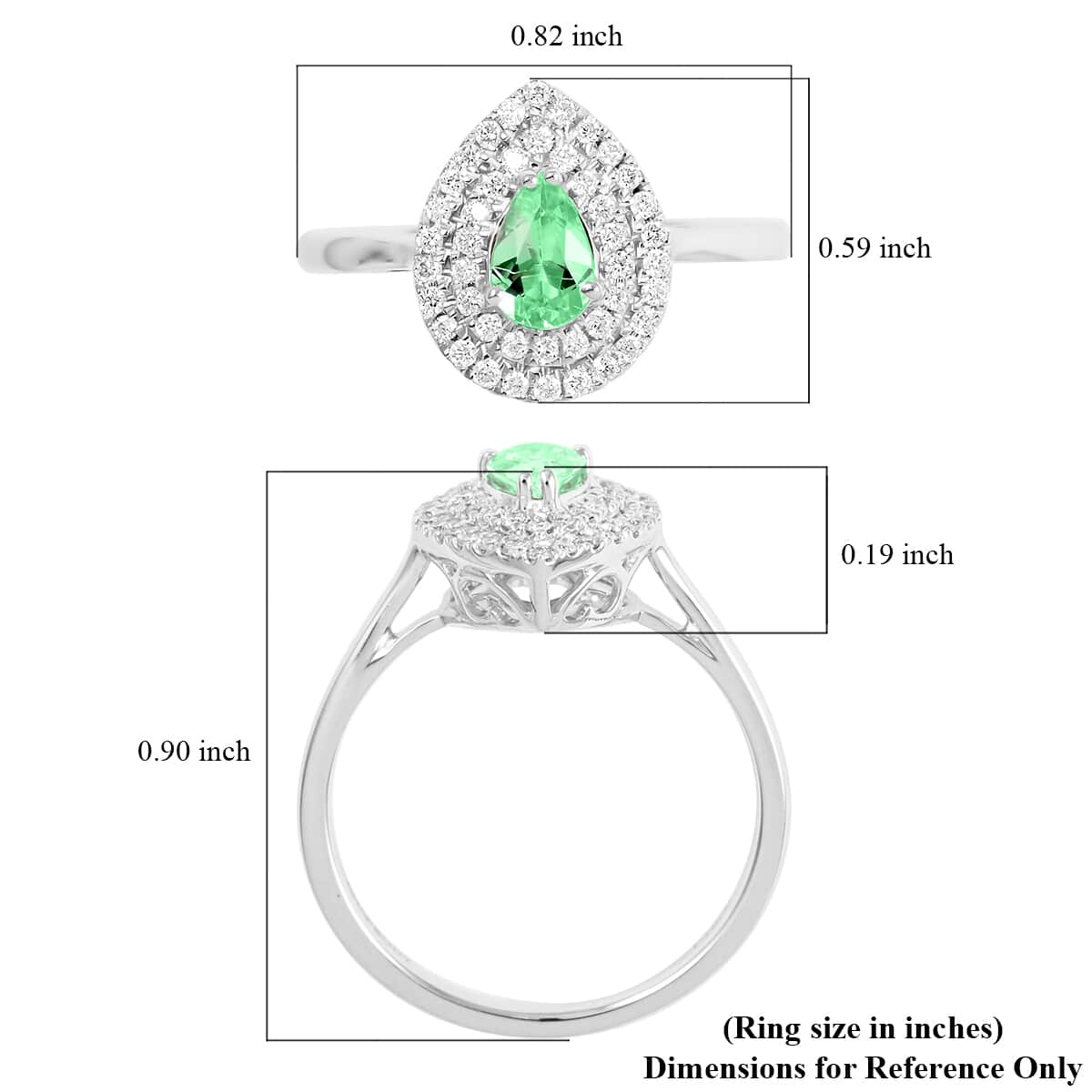 Certified 950 Platinum AAAA Paraiba Tourmaline and E-F VS Diamond Double Halo Ring (Size 6.0) 4.75 Grams 0.65 ctw image number 5