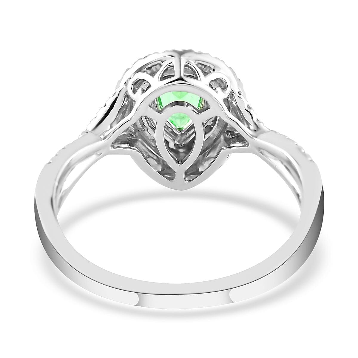 Certified 950 Platinum AAAA Paraiba Tourmaline and E-F VS Diamond Ring (Size 6.0) 6.10 Grams 1.00 ctw
