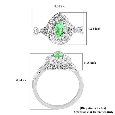 Certified 950 Platinum AAAA Paraiba Tourmaline and E-F VS Diamond Ring (Size 6.0) 6.10 Grams 1.00 ctw
