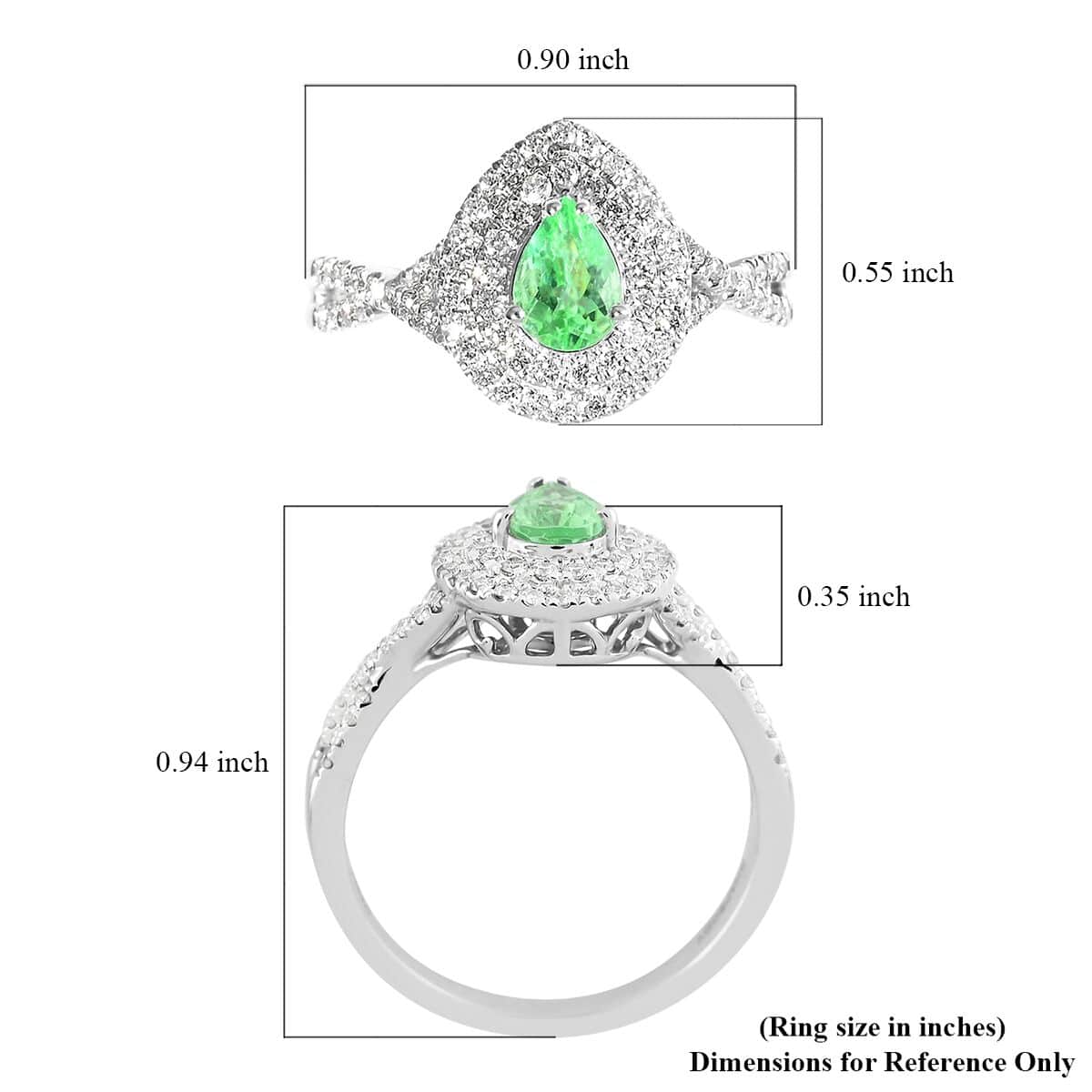Certified 950 Platinum AAAA Paraiba Tourmaline and E-F VS Diamond Ring (Size 6.0) 6.10 Grams 1.00 ctw image number 5