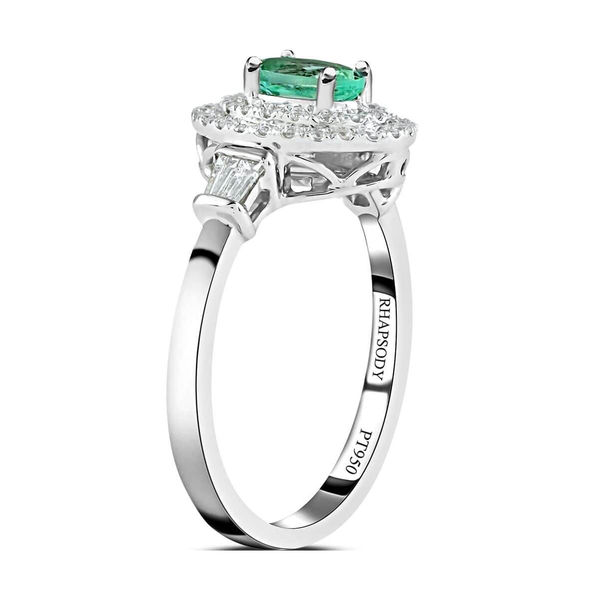 Certified & Appraised 950 Platinum AAAA Paraiba Tourmaline and E-F VS Diamond Double Halo Ring (Size 6.0) 5.40 Grams 0.85 ctw image number 3