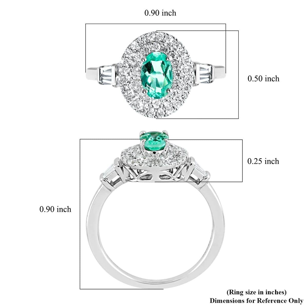 Certified & Appraised 950 Platinum AAAA Paraiba Tourmaline and E-F VS Diamond Double Halo Ring (Size 6.0) 5.40 Grams 0.85 ctw image number 5