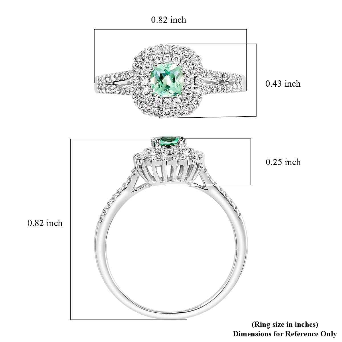 Certified Rhapsody 950 Platinum AAAA Paraiba Tourmaline and E-F VS Diamond Double Halo Ring (Size 10.0) 5.75 Grams 1.00 ctw image number 5