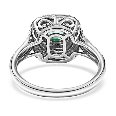 Certified & Appraised Rhapsody AAAA Paraiba Tourmaline and E-F VS Diamond 1.20 ctw Split Shank Ring in 950 Platinum (Size 6.0) 7 Grams