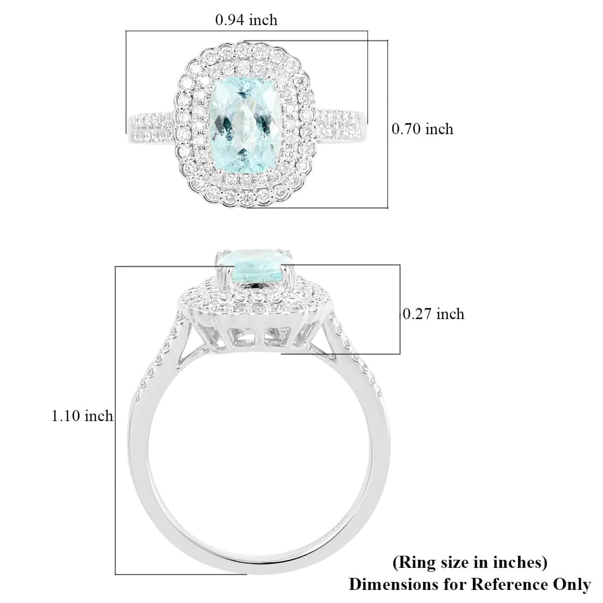 Certified & Appraised Rhapsody 950 Platinum AAAA Paraiba Tourmaline and E-F VS Diamond Ring (Size 7.0) 7.35 Grams 1.90 ctw image number 5