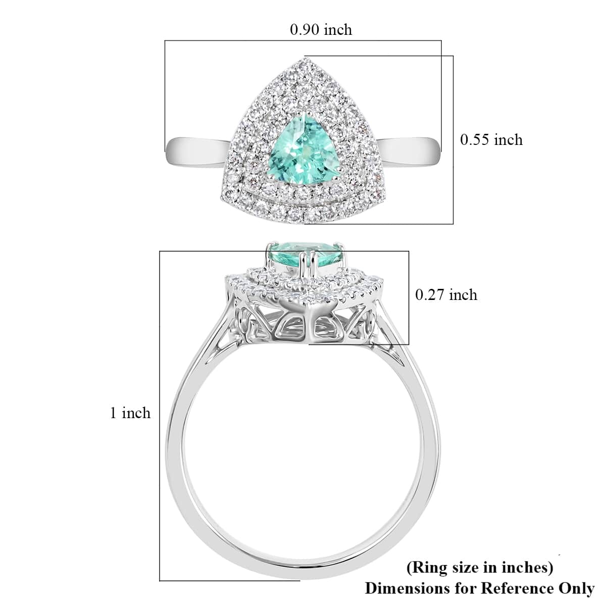 Certified & Appraised 950 Platinum AAAA Paraiba Tourmaline and E-F VS Diamond Ring (Size 7.0) 5 Grams 0.70 ctw image number 5