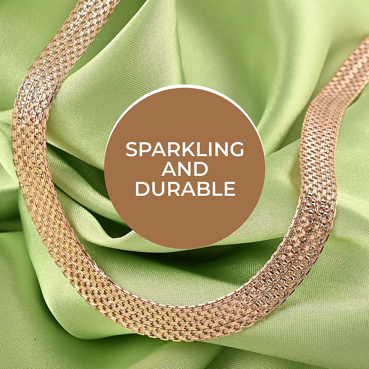 Italian Bismark Chain Necklace, 14K Rose Gold Plated Sterling Silver Necklace, Line Pave Necklace, Silver Chain Necklace, Adjustable 16-18 Inch Necklace image number 1