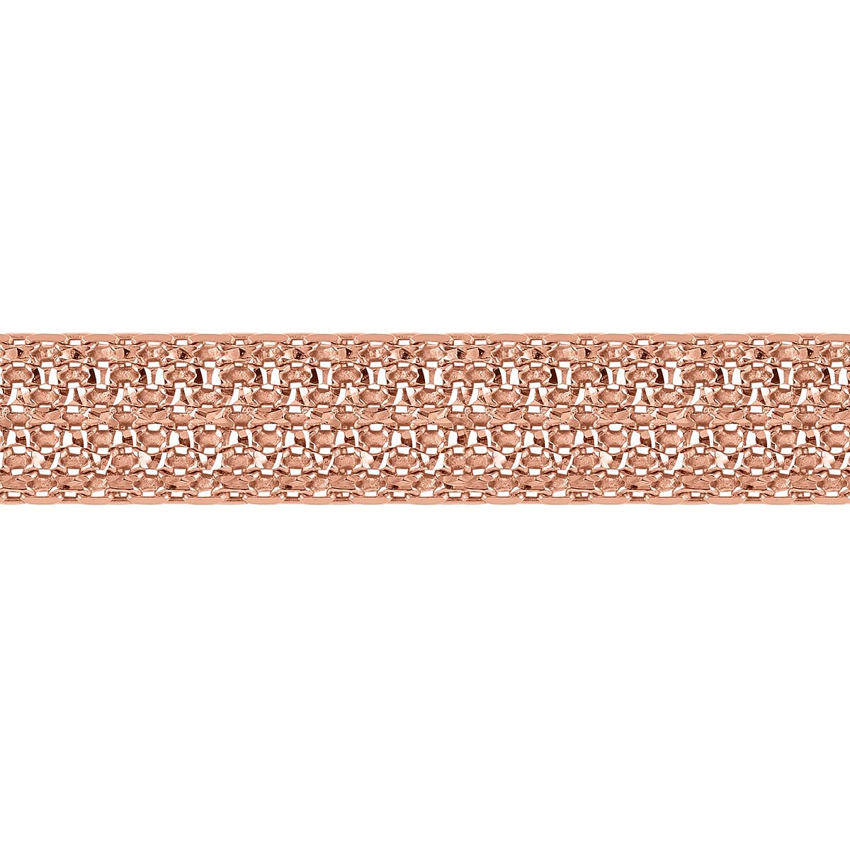 Italian Bismark Line Bracelet In Italian 14K Rose Gold Plated Sterling Silver, 925 Silver Pave Bracelet For Women, Chain Jewelry Gifts (7-8In) image number 2