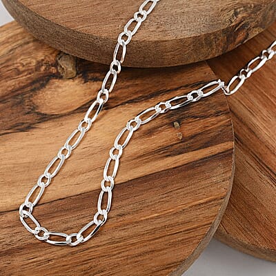 Italian Sterling Silver 9mm Flat Link Necklace 20 Inches 7.7 Grams