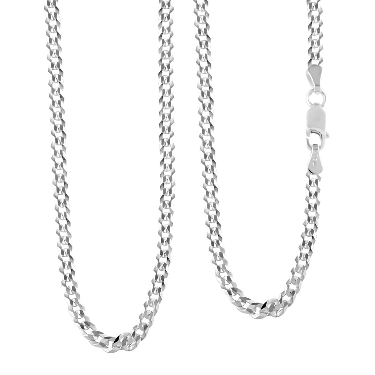 Italian Sterling Silver 3mm Flat Curb Necklace (20 Inches) (5.90 g) image number 0