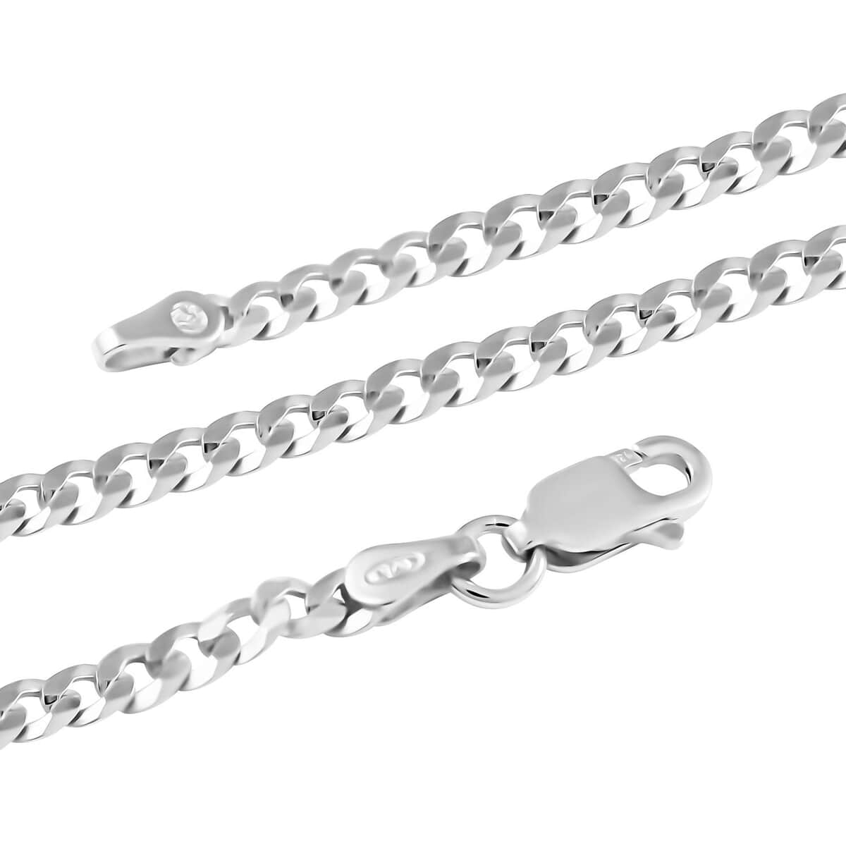 Italian Sterling Silver 3mm Flat Curb Necklace (20 Inches) (5.90 g) image number 2