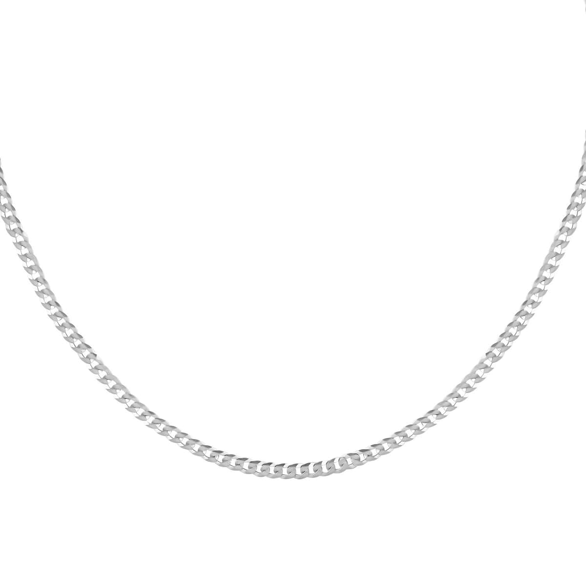 Italian Sterling Silver 3mm Flat Curb Necklace (20 Inches) (5.90 g) image number 3