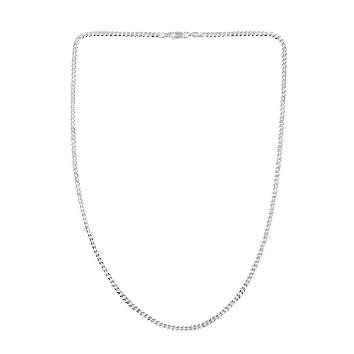 Italian Sterling Silver 3mm Flat Curb Necklace (20 Inches) (5.90 g) image number 5