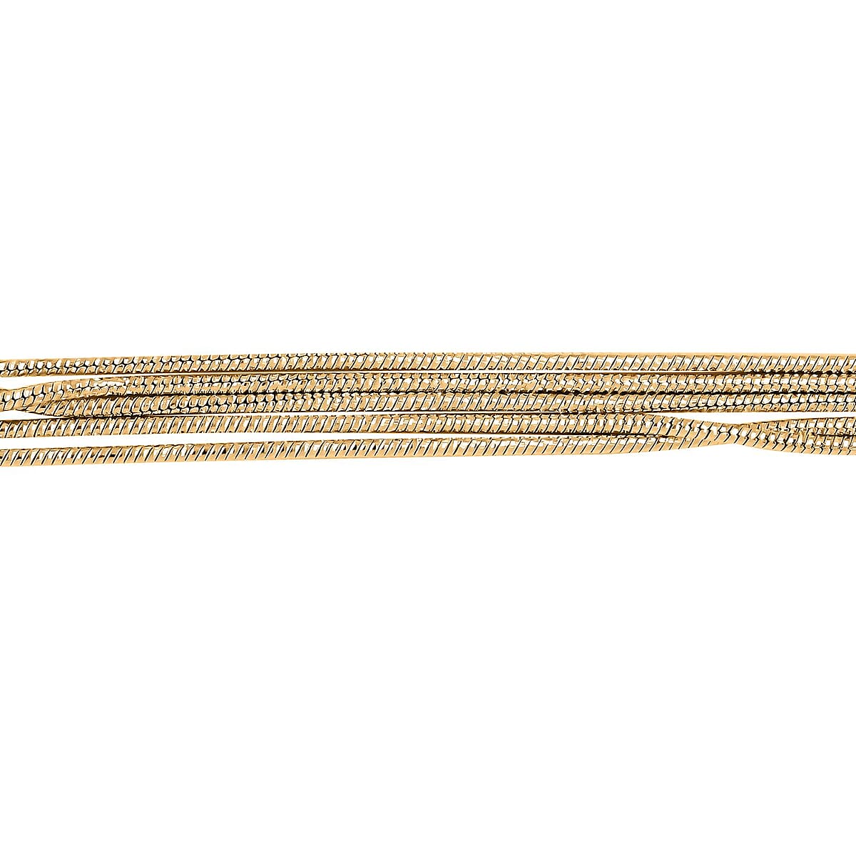 Italian 14K YG Over Sterling Silver 9mm Multiple Slink Snake Chain Bracelet (7-8In) 4.50 Grams image number 2