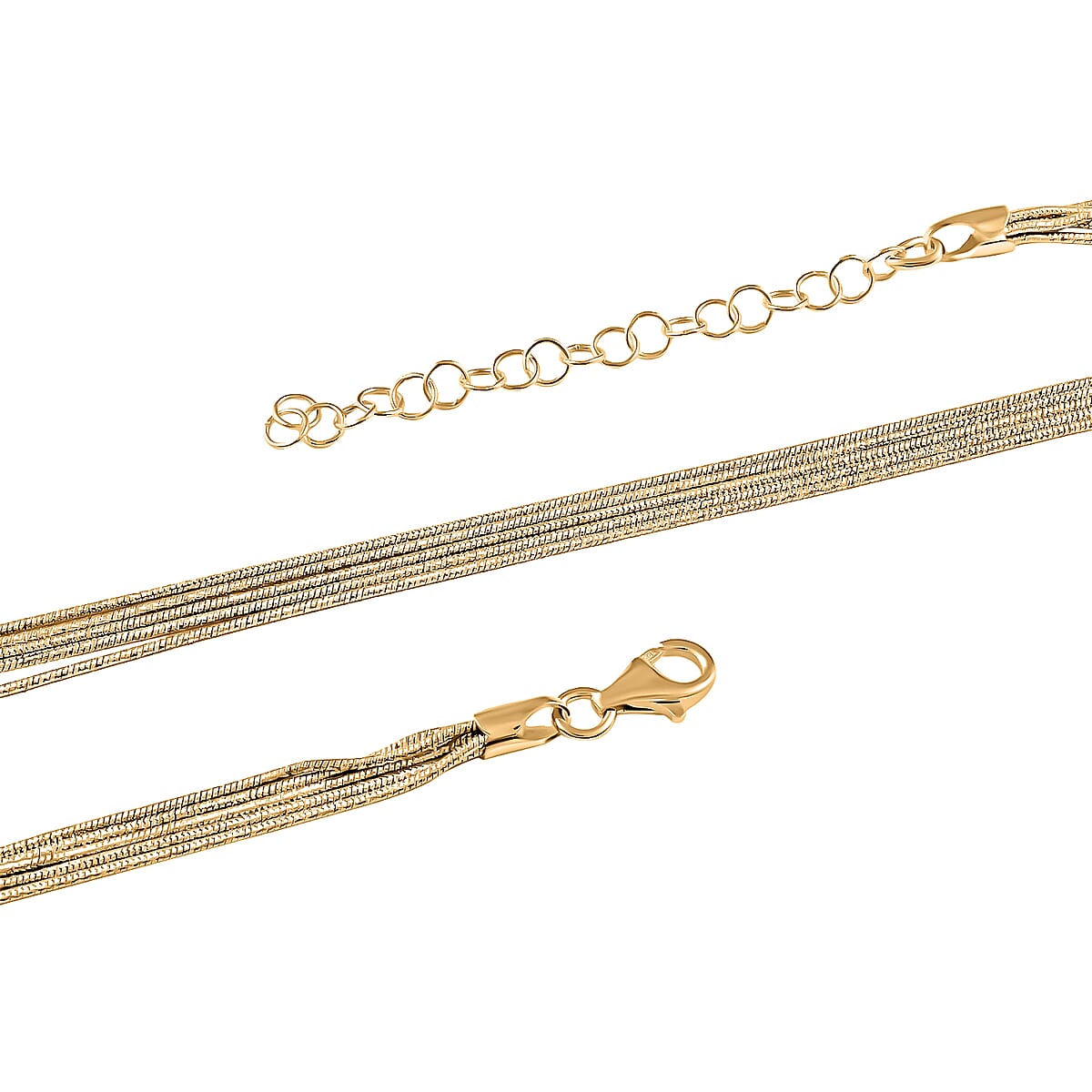 Italian Rhodium Over Sterling Silver 9mm Multiple Slink Snake Chain Necklace 18-20 Inches 10.9 Grams image number 2