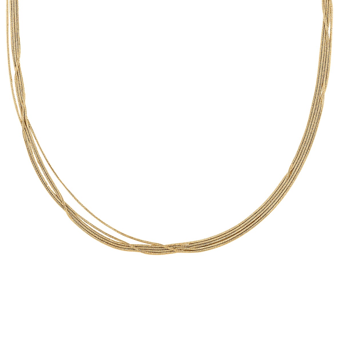 Italian Rhodium Over Sterling Silver 9mm Multiple Slink Snake Chain Necklace 18-20 Inches 10.9 Grams image number 3