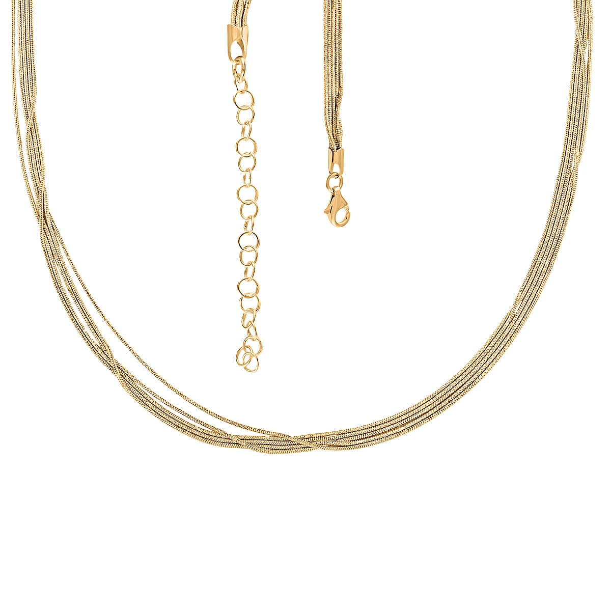 Italian Rhodium Over Sterling Silver 9mm Multiple Slink Snake Chain Necklace 18-20 Inches 10.9 Grams image number 4