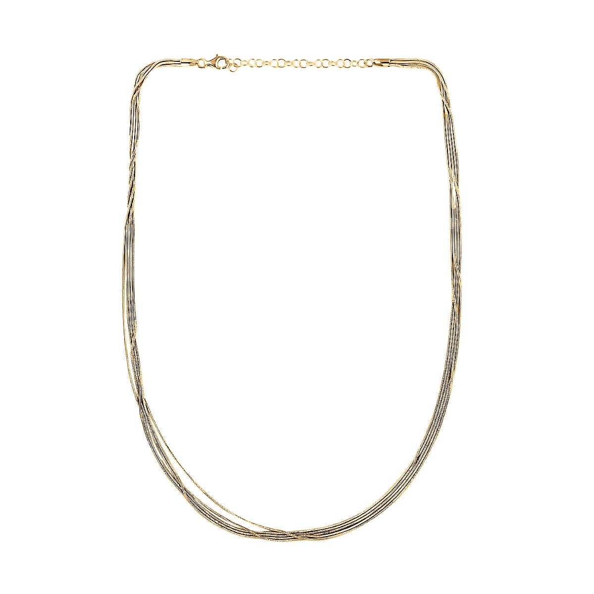 Italian Rhodium Over Sterling Silver 9mm Multiple Slink Snake Chain Necklace 18-20 Inches 10.9 Grams image number 5