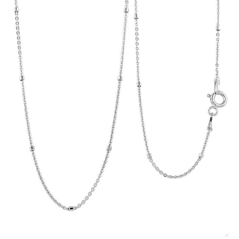 Italian Rhodium Over Sterling Silver 5mm Cube Chain 20 Inches 1.60 Grams
