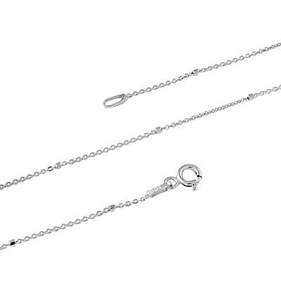 Italian Rhodium Over Sterling Silver 5mm Cube Chain 20 Inches 1.60 Grams