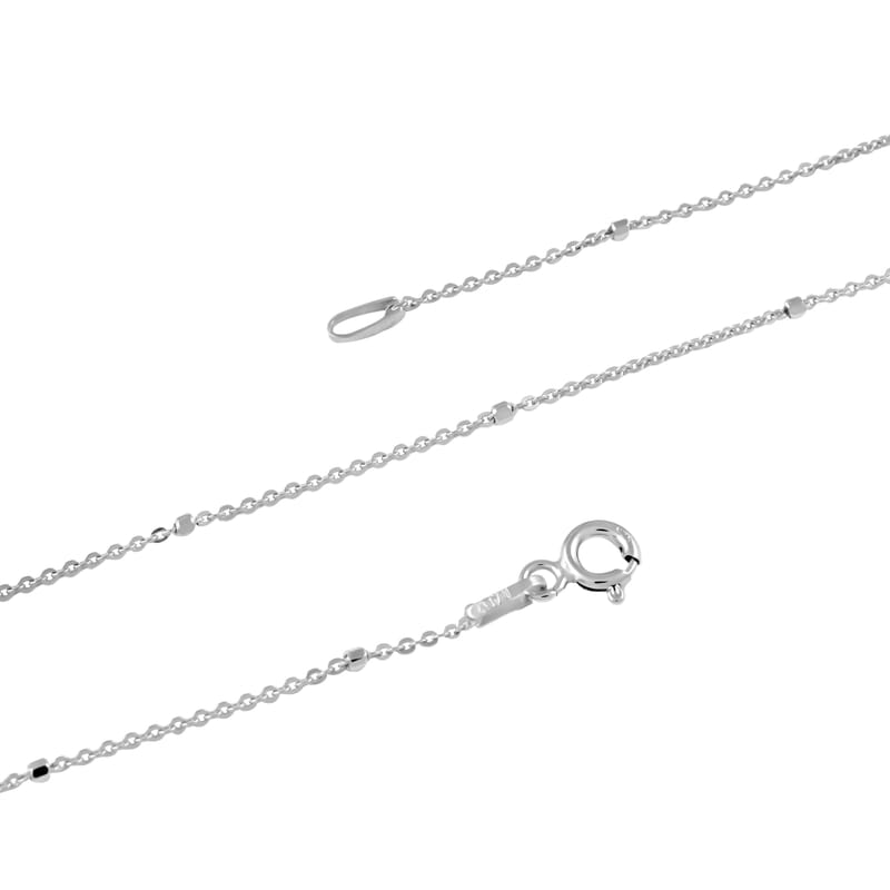 Italian Rhodium Over Sterling Silver 5mm Cube Chain 20 Inches 1.60 Grams