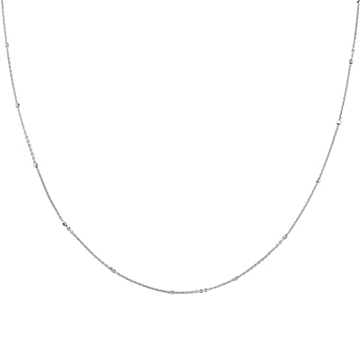 Italian Rhodium Over Sterling Silver 5mm Cube Chain 20 Inches 1.60 Grams