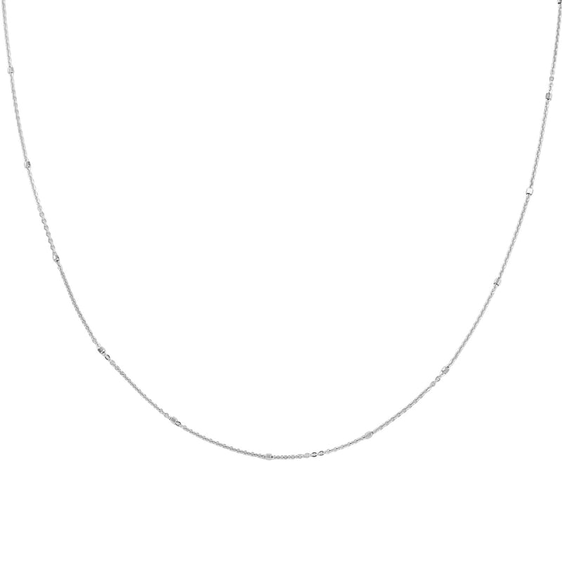 Italian Rhodium Over Sterling Silver 5mm Cube Chain 20 Inches 1.60 Grams