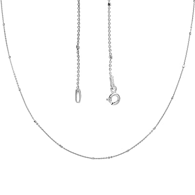 Italian Rhodium Over Sterling Silver 5mm Cube Chain 20 Inches 1.60 Grams