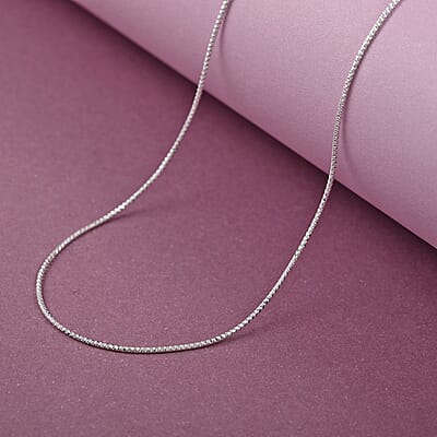 Italian Sterling Silver 0.80mm Snake Pyramid Pave Chain 18 Inches 2.10 Grams