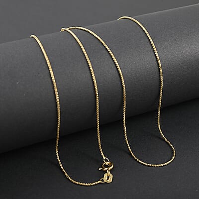Italian 14K Yellow Gold Over Sterling Silver .80mm Snake Pyramid Pave Chain 18 Inches 2.10 Grams