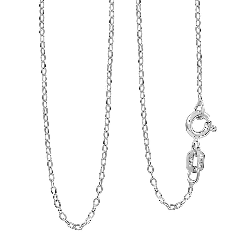 Italian Sterling Silver 1.5mm Flat Rolo Chain 18 Inches 0.80 Grams