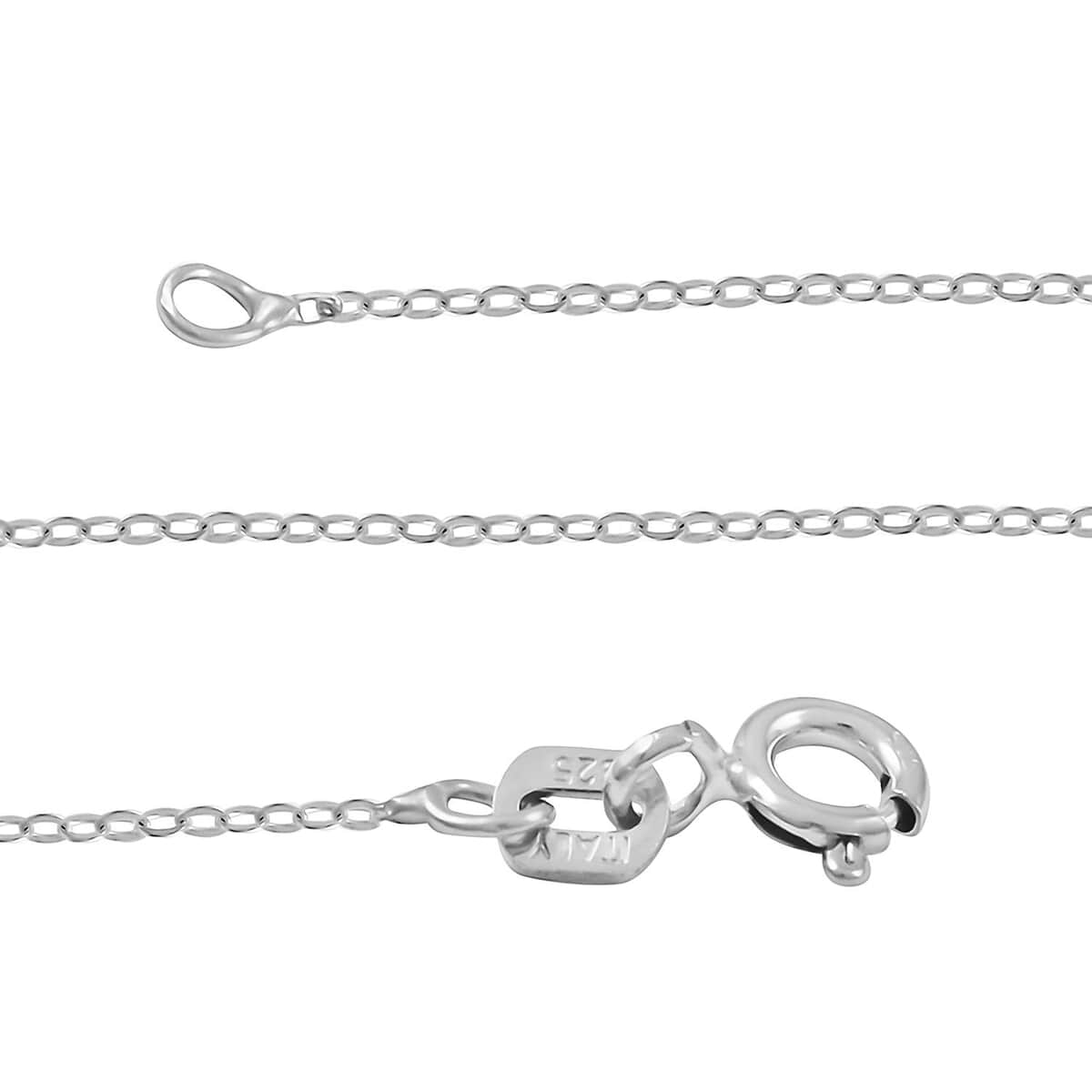 Italian Sterling Silver 5mm Flat Rolo Chain 18 Inches 0.80 Grams image number 2