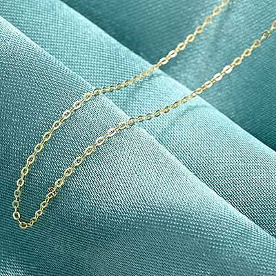 Italian 14K YG Over Sterling Silver 5mm Flat Rolo Chain 18 Inches 0.80 Grams
