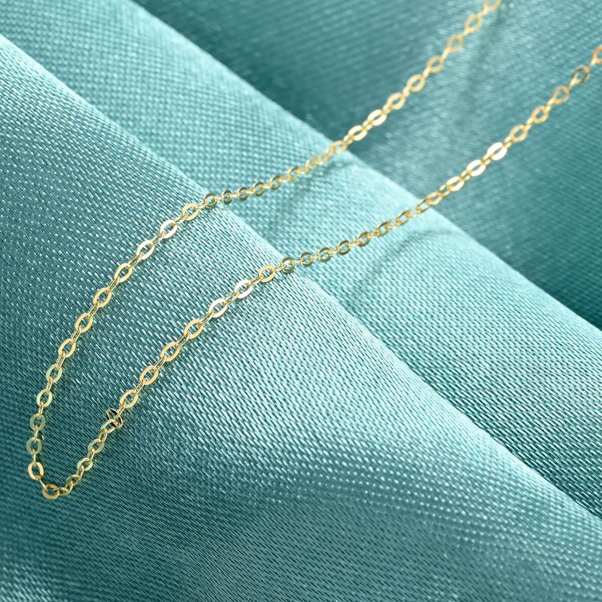 Italian 14K YG Over Sterling Silver 5mm Flat Rolo Chain 18 Inches 0.80 Grams image number 1