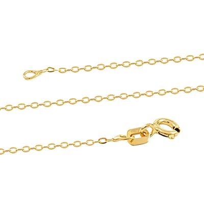 Italian 14K YG Over Sterling Silver 5mm Flat Rolo Chain 18 Inches 0.80 Grams