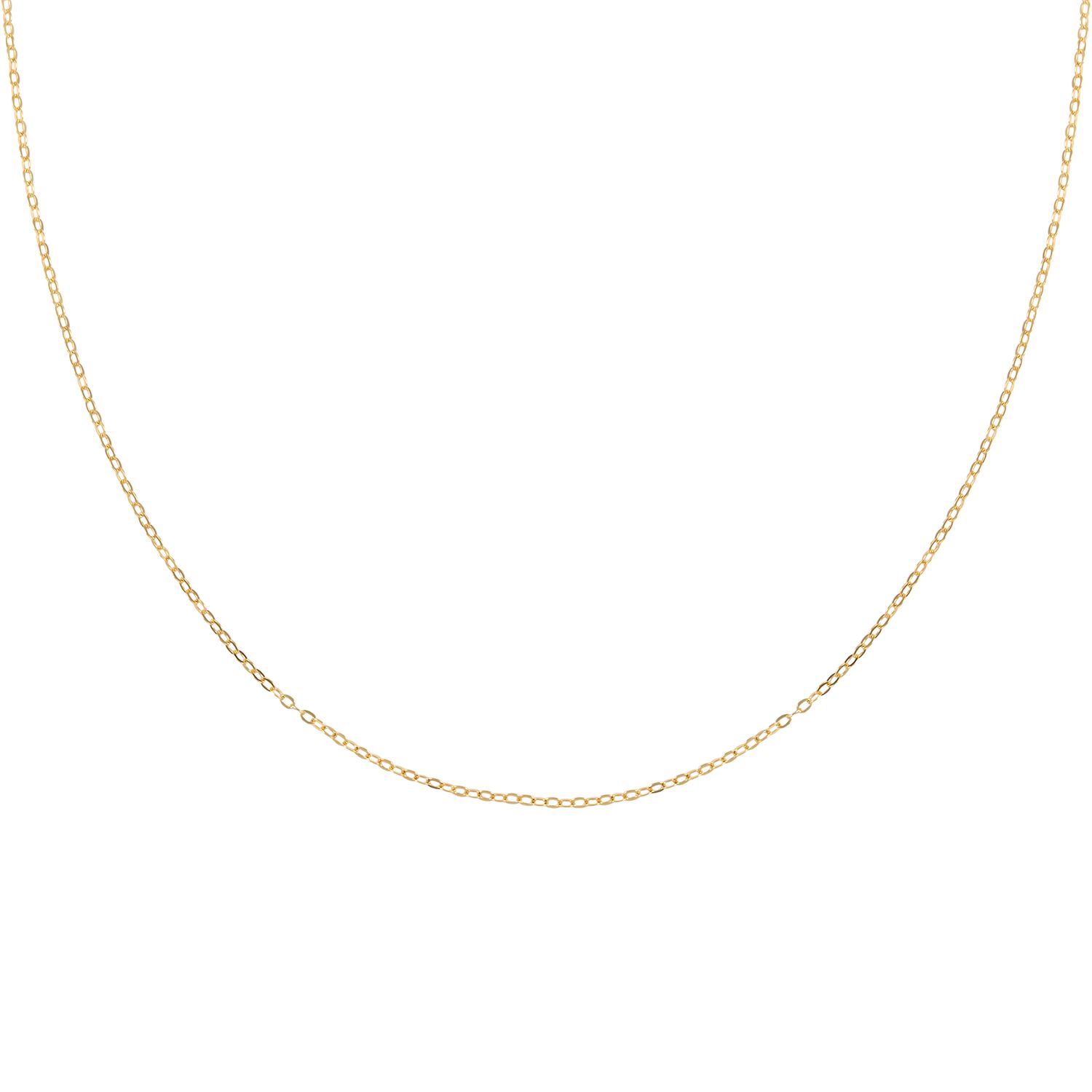 Italian 14K YG Over Sterling Silver 5mm Flat Rolo Chain 18 Inches 0.80 Grams