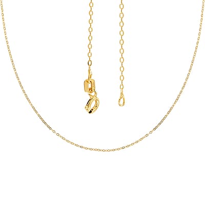 Italian 14K YG Over Sterling Silver 5mm Flat Rolo Chain 18 Inches 0.80 Grams