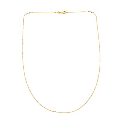 Italian 14K YG Over Sterling Silver 5mm Flat Rolo Chain 18 Inches 0.80 Grams