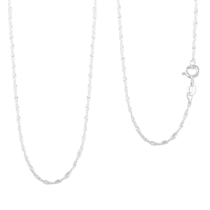 Italian Sterling Silver 5mm Singapore Chain Necklace 18 Inches 1.20 Grams