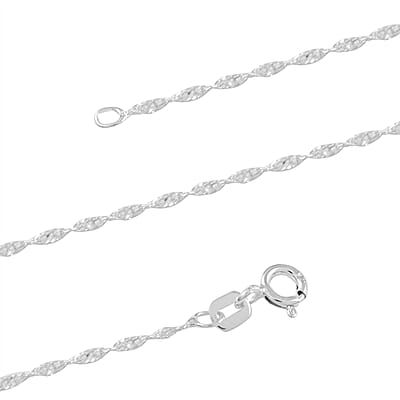 Italian Sterling Silver 5mm Singapore Chain Necklace 18 Inches 1.20 Grams