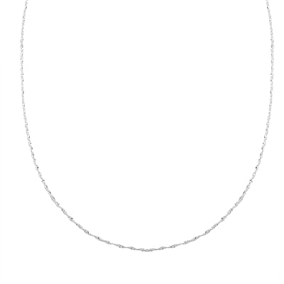 Italian Sterling Silver 5mm Singapore Chain Necklace 18 Inches 1.20 Grams