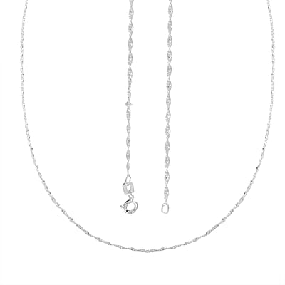Italian Sterling Silver 5mm Singapore Chain Necklace 18 Inches 1.20 Grams