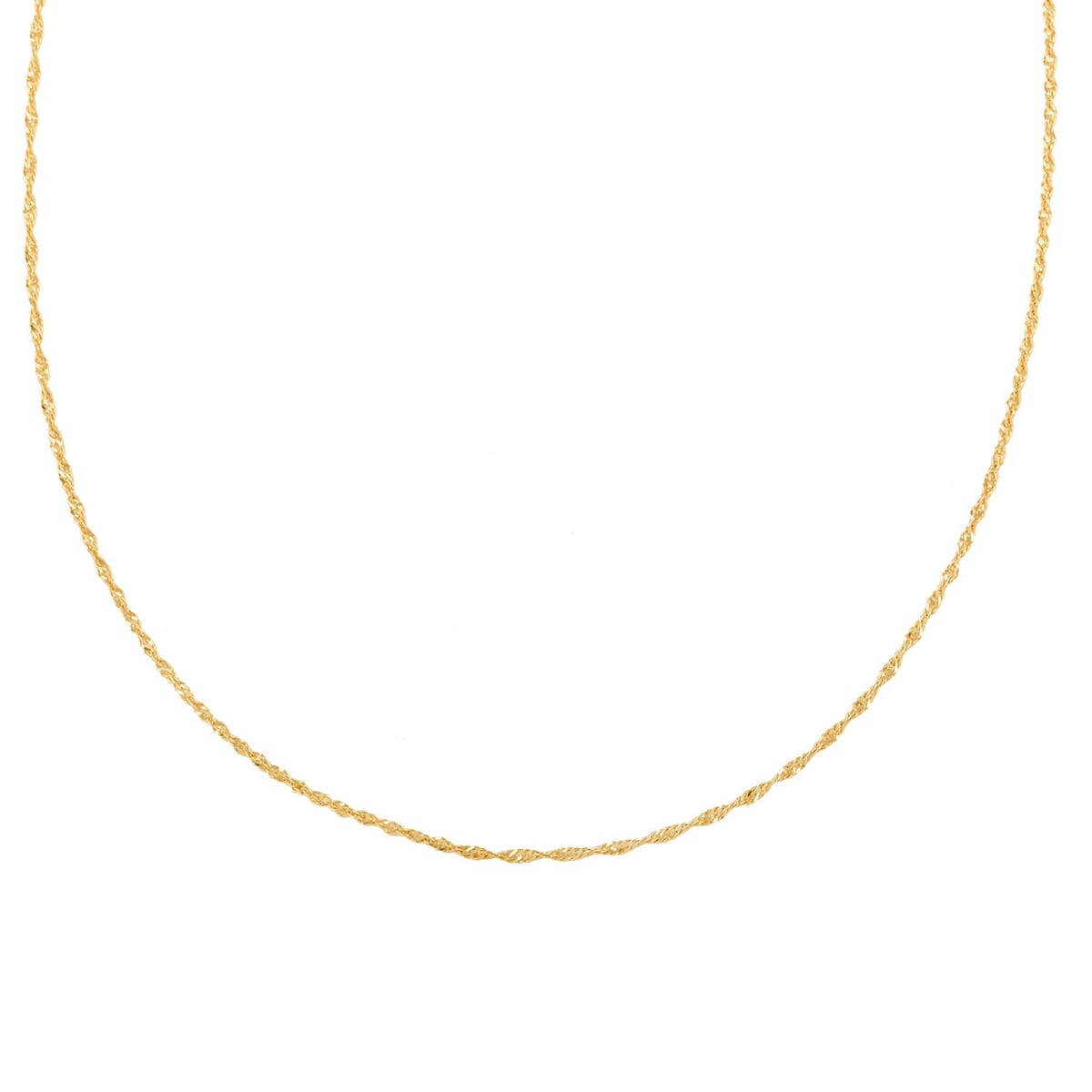 Italian 14K YG Over Sterling Silver 5mm Singapore Chain Necklace 18 Inches 1.20 Grams image number 3