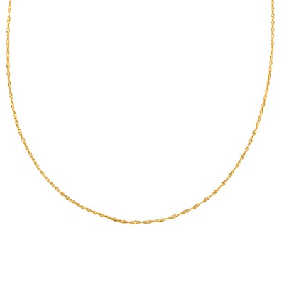 Italian 14K YG Over Sterling Silver 5mm Singapore Chain Necklace 18 Inches 1.20 Grams