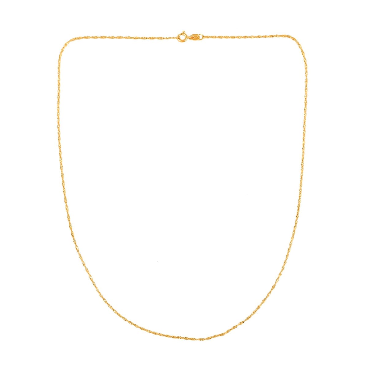 Italian 14K YG Over Sterling Silver 5mm Singapore Chain Necklace 18 Inches 1.20 Grams image number 5