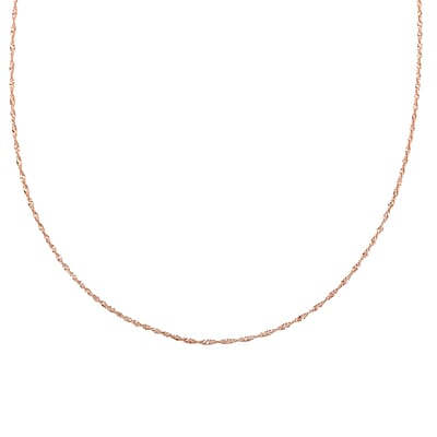 Italian 14K RG Over Sterling Silver 5mm Singapore Chain Necklace 18 Inches 1.20 Grams