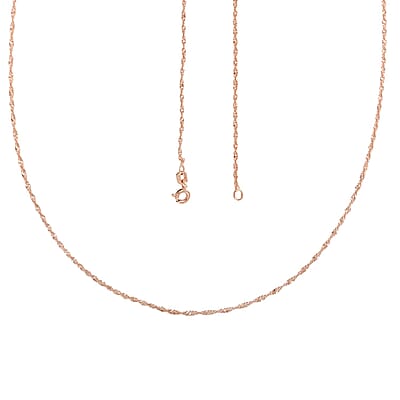 Italian 14K RG Over Sterling Silver 5mm Singapore Chain Necklace 18 Inches 1.20 Grams