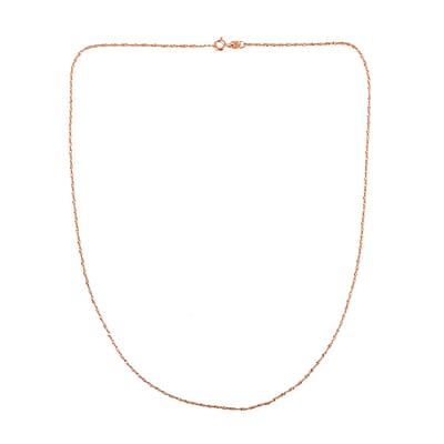 Italian 14K RG Over Sterling Silver 5mm Singapore Chain Necklace 18 Inches 1.20 Grams