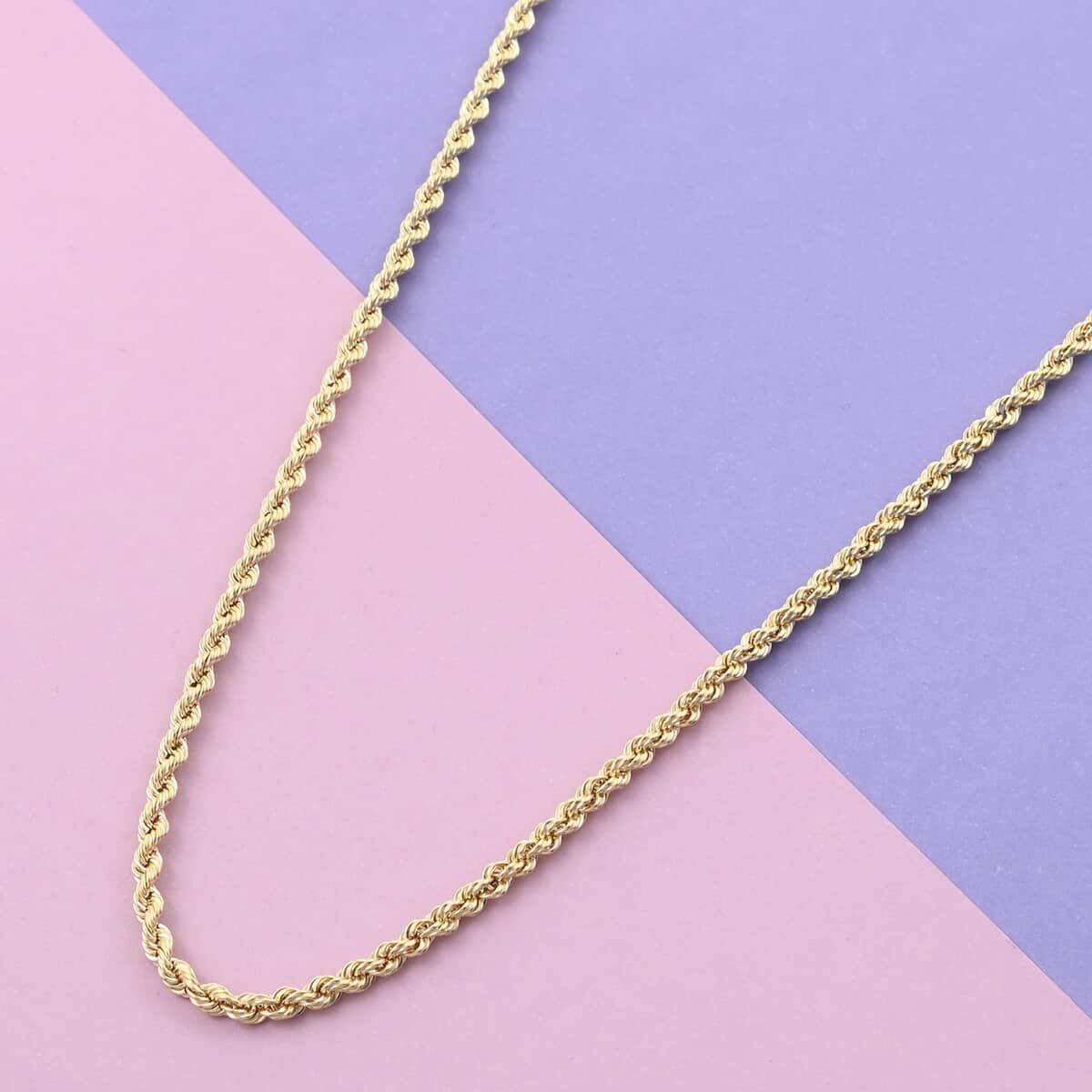 14K Yellow Gold 1.5mm Rope Chain Necklace 20 Inches 1.60 Grams image number 1