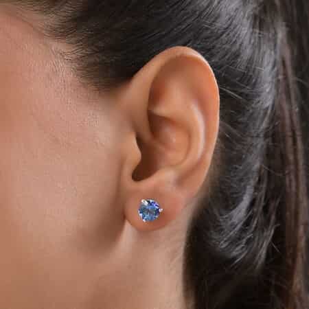 Brazilian Periwinkle Bloom Petalite Solitaire Stud Earrings in Platinum Over Sterling Silver 2.00 ctw image number 2